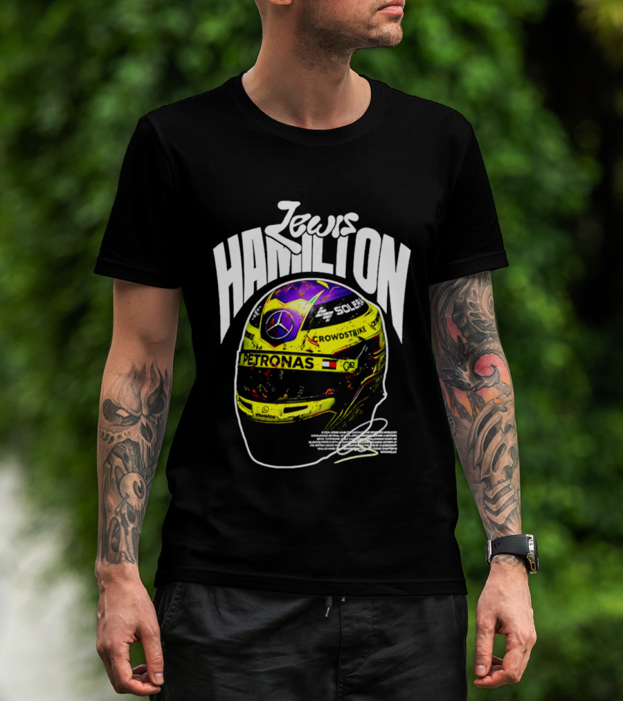 Jewis Hamilton Petronas Racing Helmet 2024 Mercedes T-Shirt