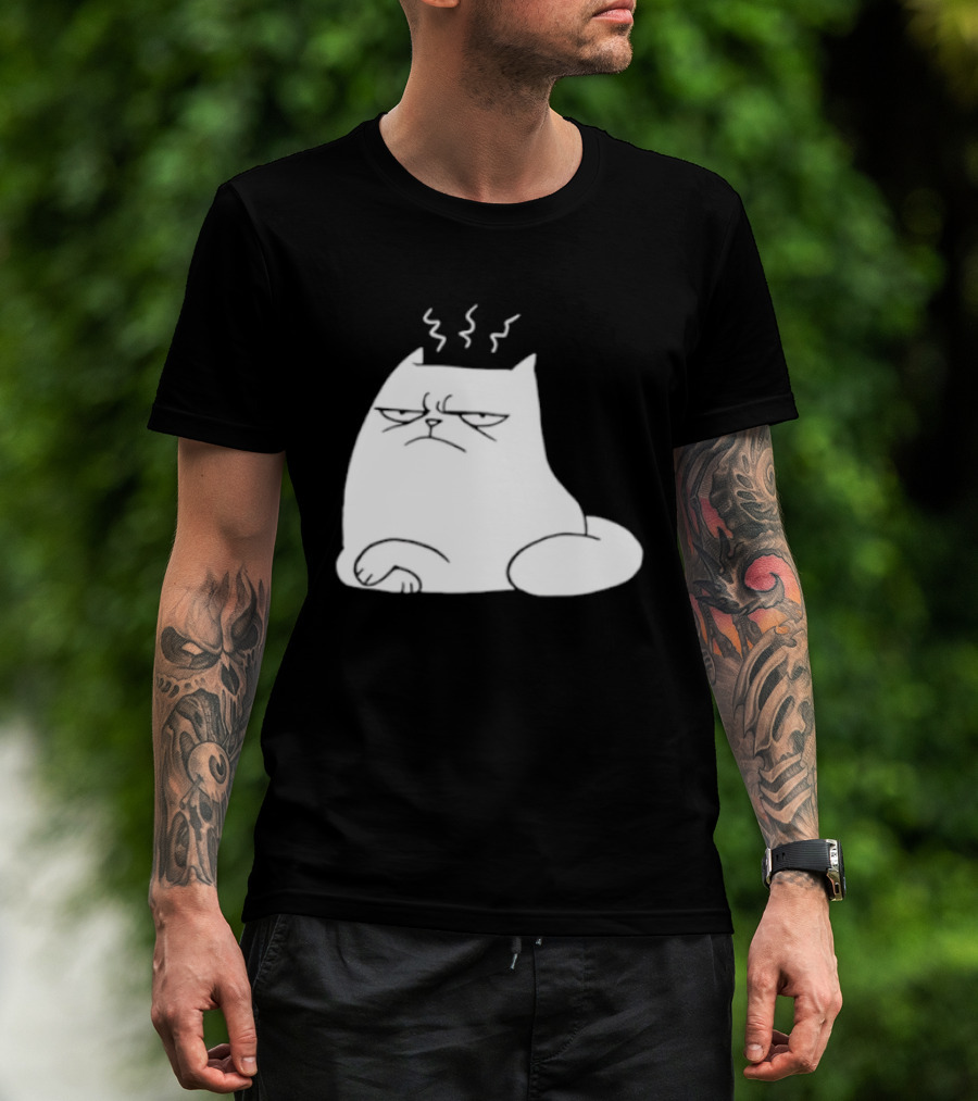 Judgement Cat Grumpy Steaming Expression T-Shirt