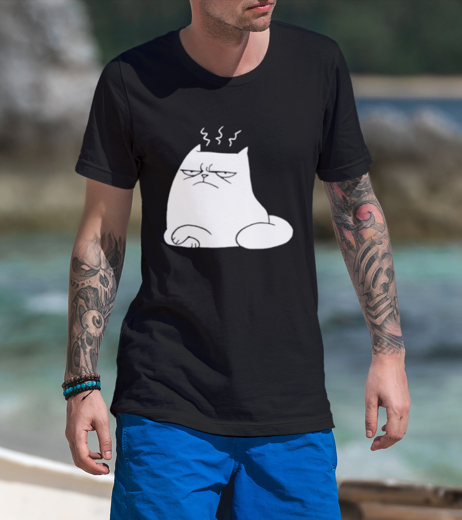 Judgement Cat Grumpy Steaming Expression T-Shirt