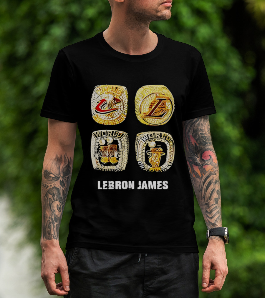 Lebron James World Rings Cleveland Los Angeles 2026 T-Shirt