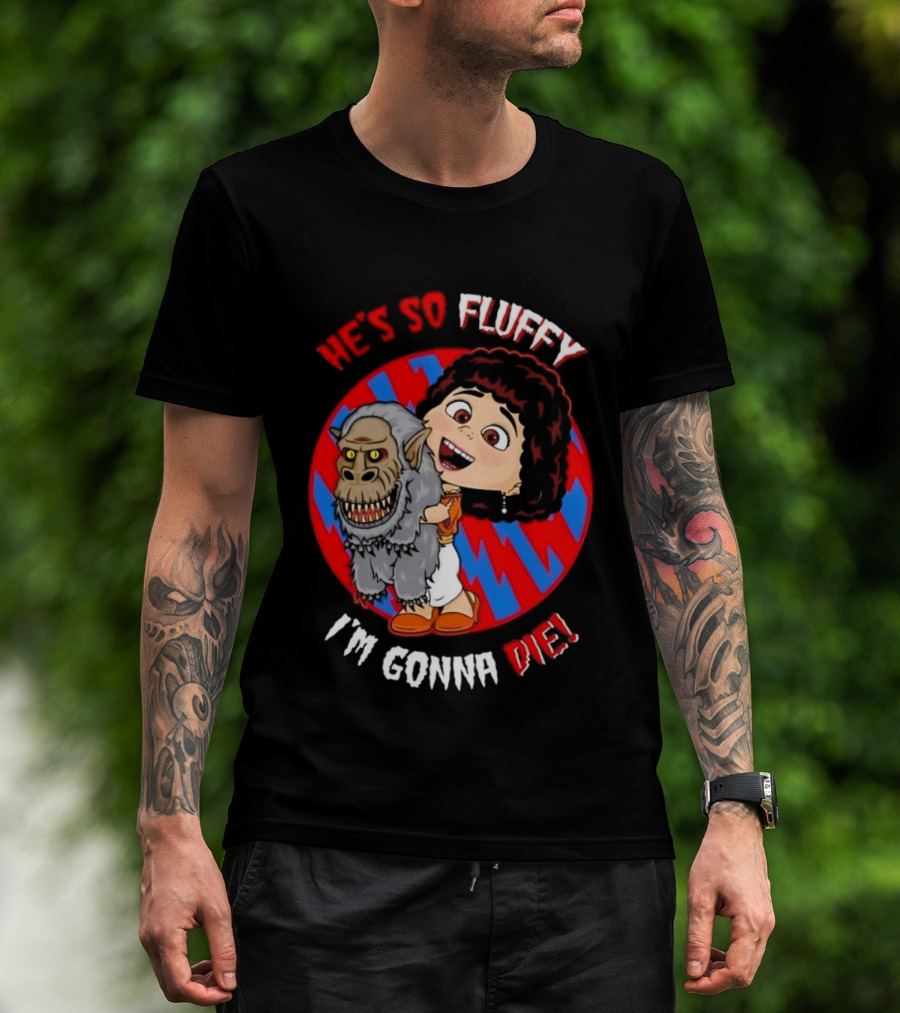 He's So Fluffy I'm Gonna Die Monster Hug Red Blue Circle T-Shirt