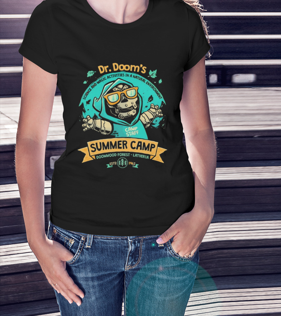 Dr. Doom's Summer Camp Doomwood Forest Latveria Camp Staff Marvel Adventures T-Shirt