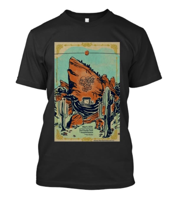 May 6 2026 Bright Eyes Red Rocks Park Amphitheatre Desert Scene T-Shirt