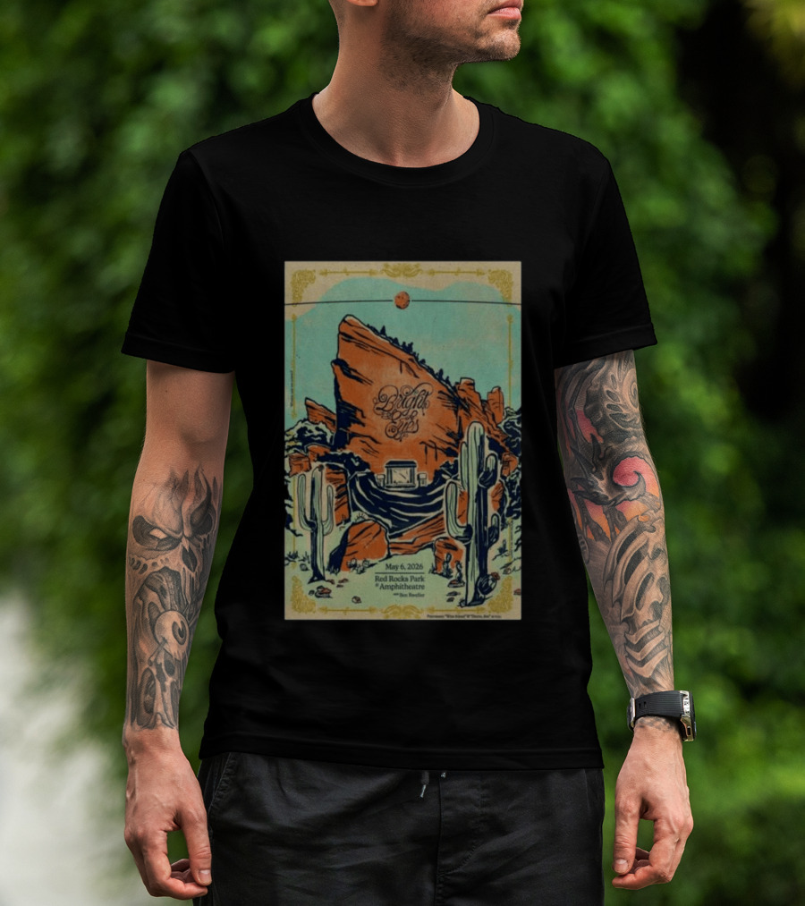 May 6 2026 Bright Eyes Red Rocks Park Amphitheatre Desert Scene T-Shirt