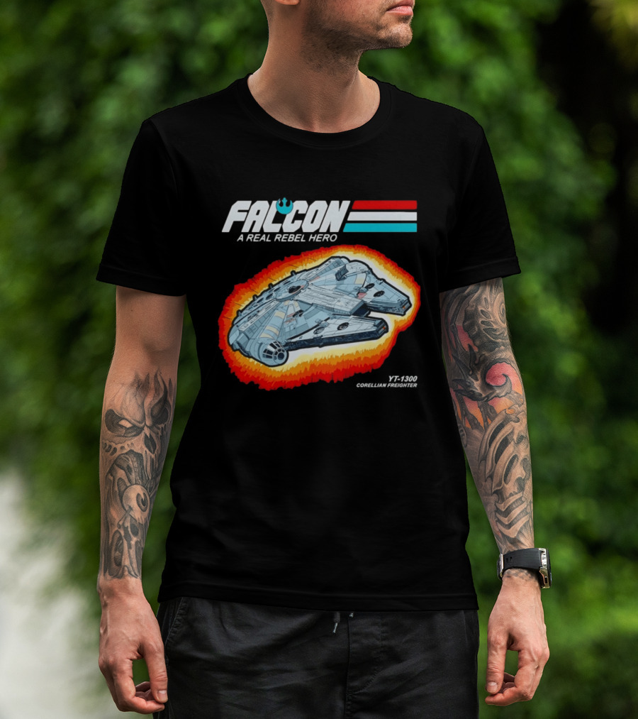 Millennium Falcon A Real Rebel Hero YT 1300 Corellian Freighter GI Joe T-Shirt