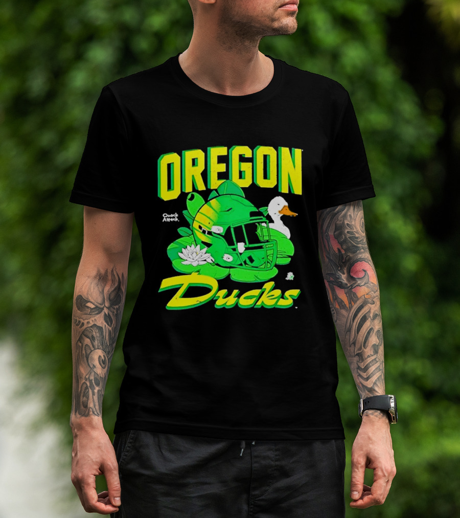 Oregon Ducks Football Helmet And Duck T-Shirt