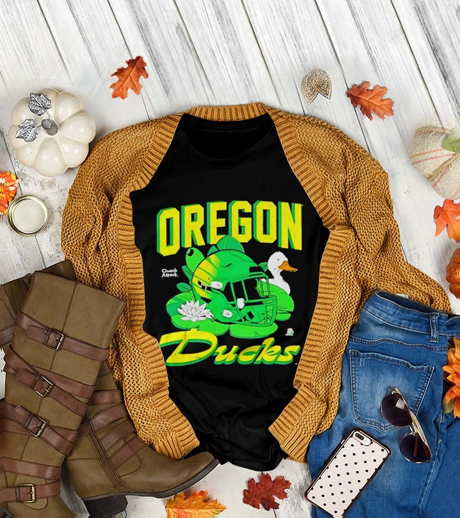 Oregon Ducks Football Helmet and Duck T-Shirt