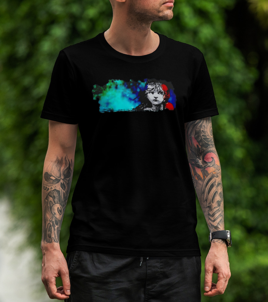 Rare Les Miserables Broadway Cosette Blue Red Watercolor T-Shirt