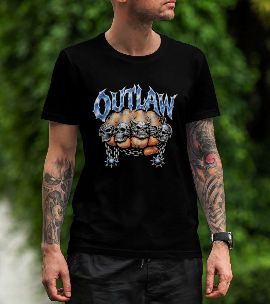 Sadstonie Outlaw Skull Chrome Chain Wrath T-Shirt