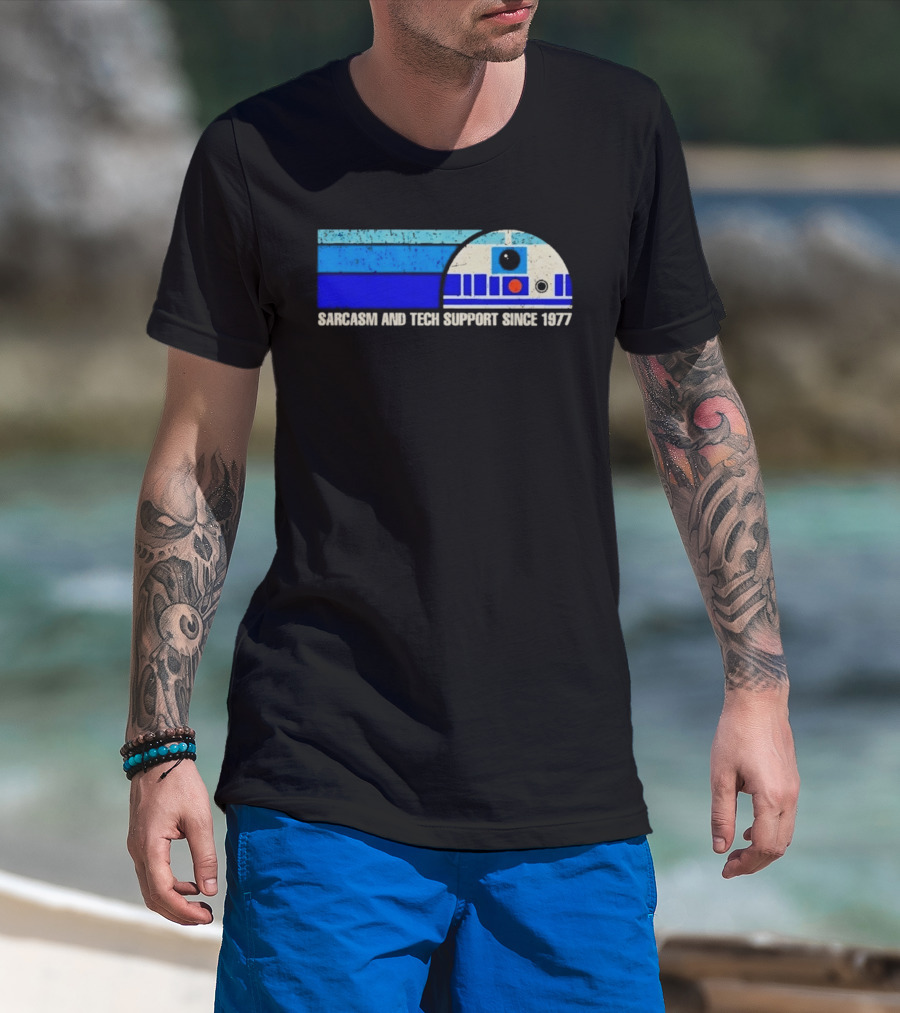 Sarcasm And Tech Support Since 1977 R2 D2 Star Wars T-Shirt