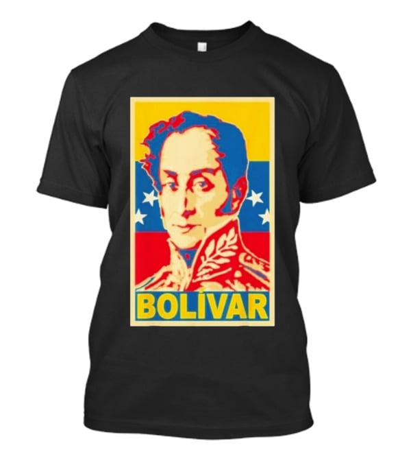 Bolivar Portrait Venezuelan Flag Colors Stars T-Shirt