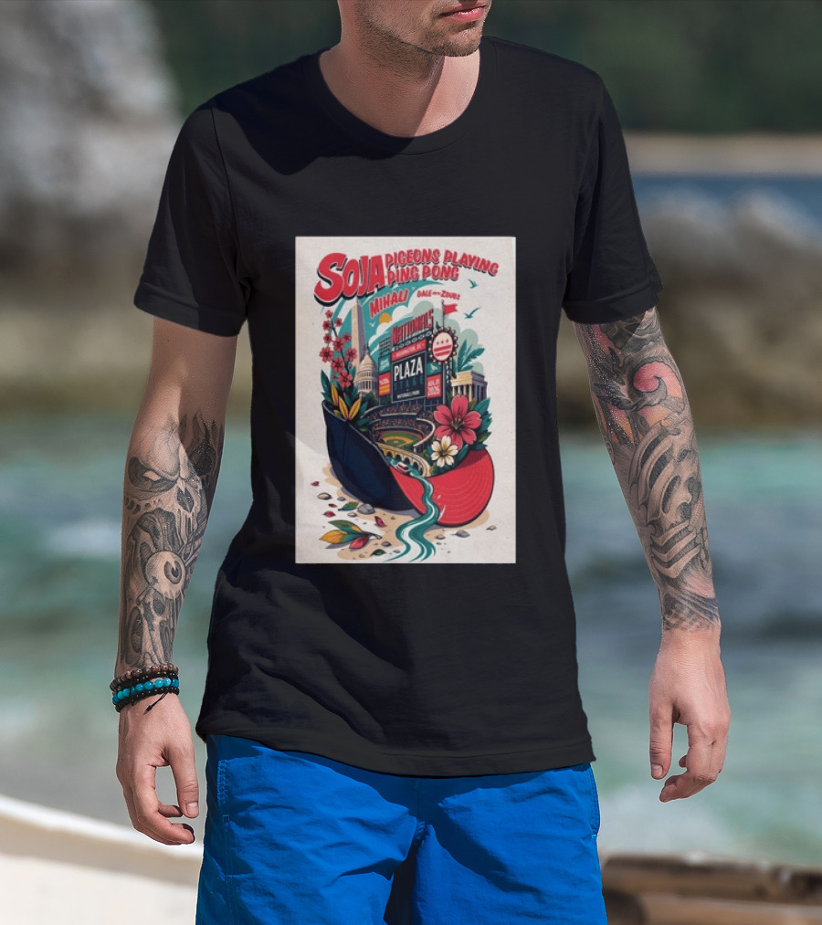 SOJA Pigeons Playing Ping Pong Nationals Park Plaza Stage Washington DC August 1 2026 T-Shirt