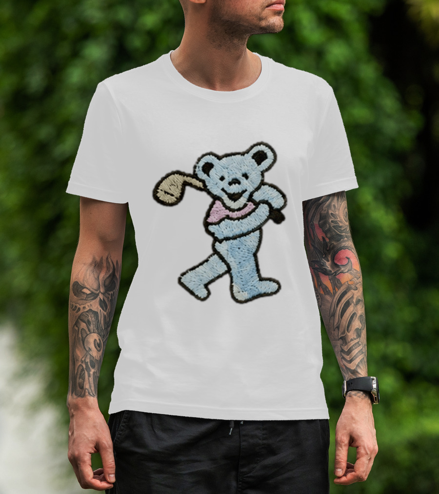 2026 Grateful Dead Bear Golf Embroidered Patch T-Shirt