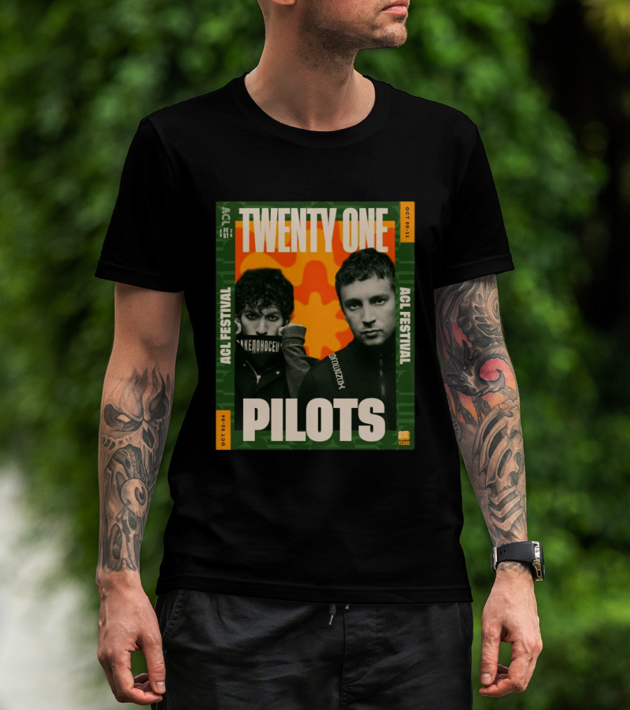 Twenty One Pilots ACL Festival October 2 4 And 9 11 2026 Event 21 Years T-Shirt