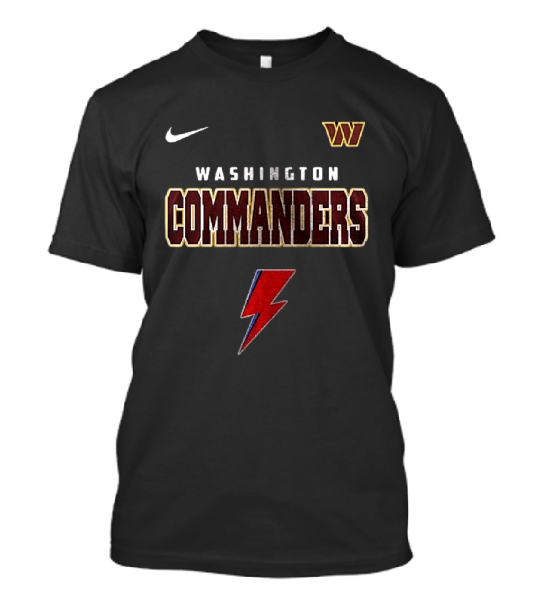 Washington Commanders Nike Logo Red Lightning Bolt T-Shirt