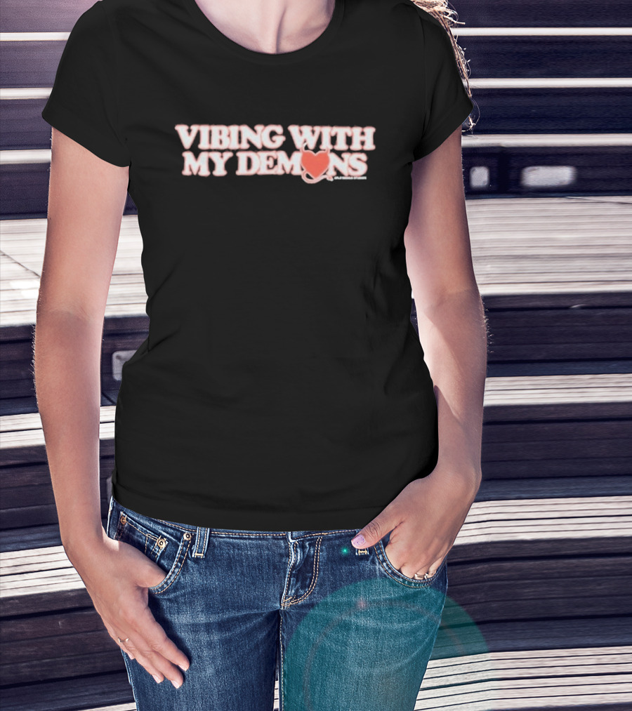 XPLR Vibing With My Demons Heart Devil Tail T-Shirt