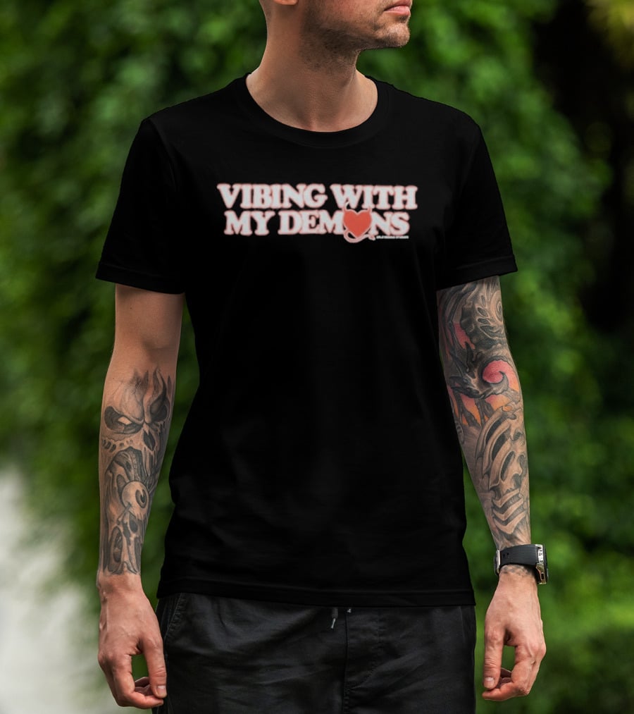 XPLR Vibing With My Demons Heart Devil Tail T-Shirt