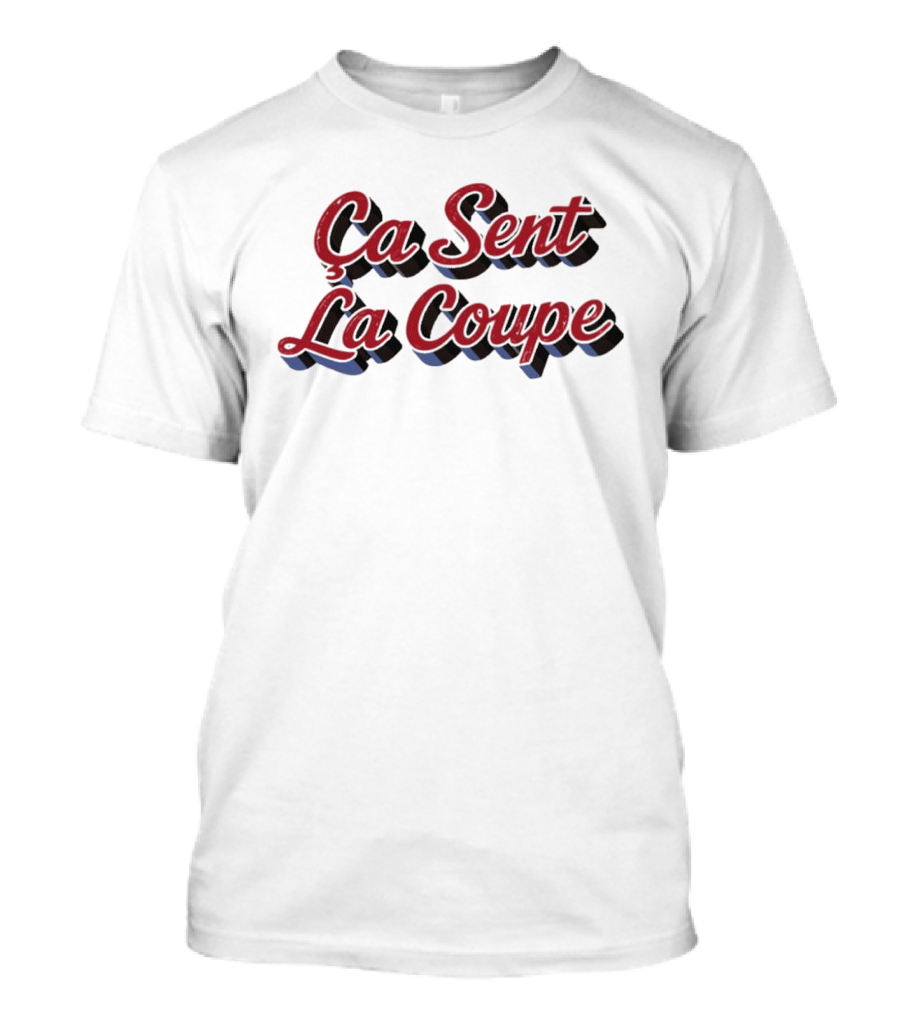 Ça Sent La Coupe Vintage French Phrase 3D Red T-Shirt