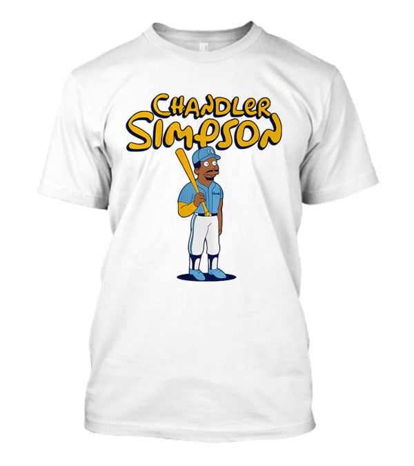 Chandler Simpson Baseball Cartoon T-Shirt