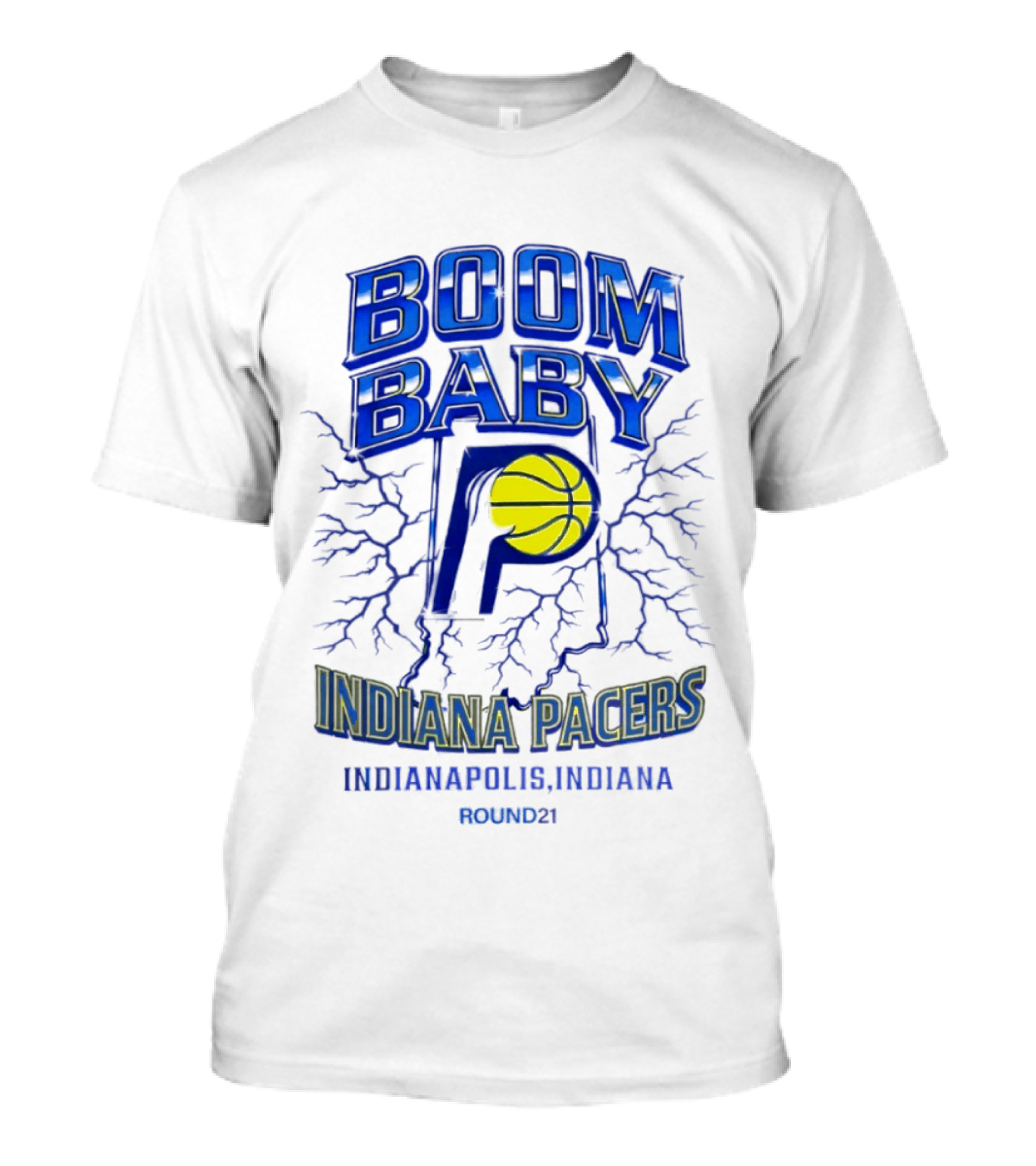 Indiana Pacers Boom Baby Indianapolis Indiana Round21 T-Shirt