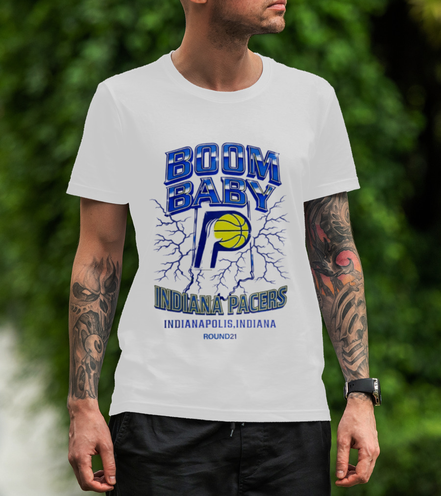 Indiana Pacers Boom Baby Indianapolis Indiana Round21 T-Shirt