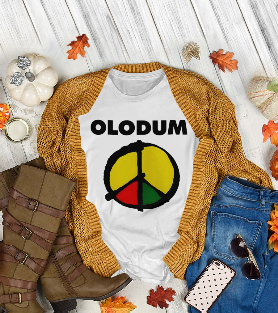 Michael Olodum Peace Symbol Red Yellow Green T-Shirt