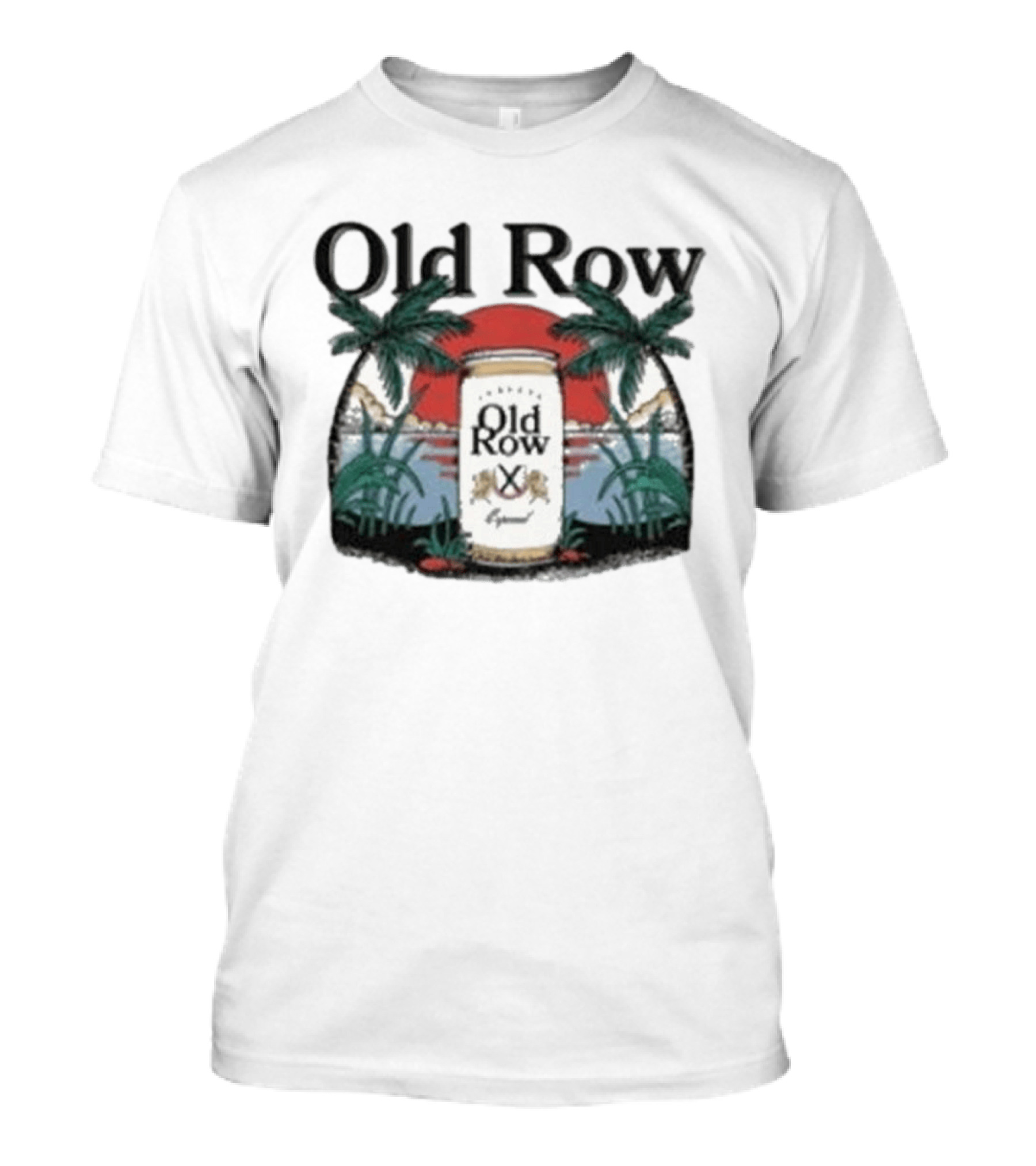 Old Row Cerveza Palm Sunset Beach Scene T-Shirt