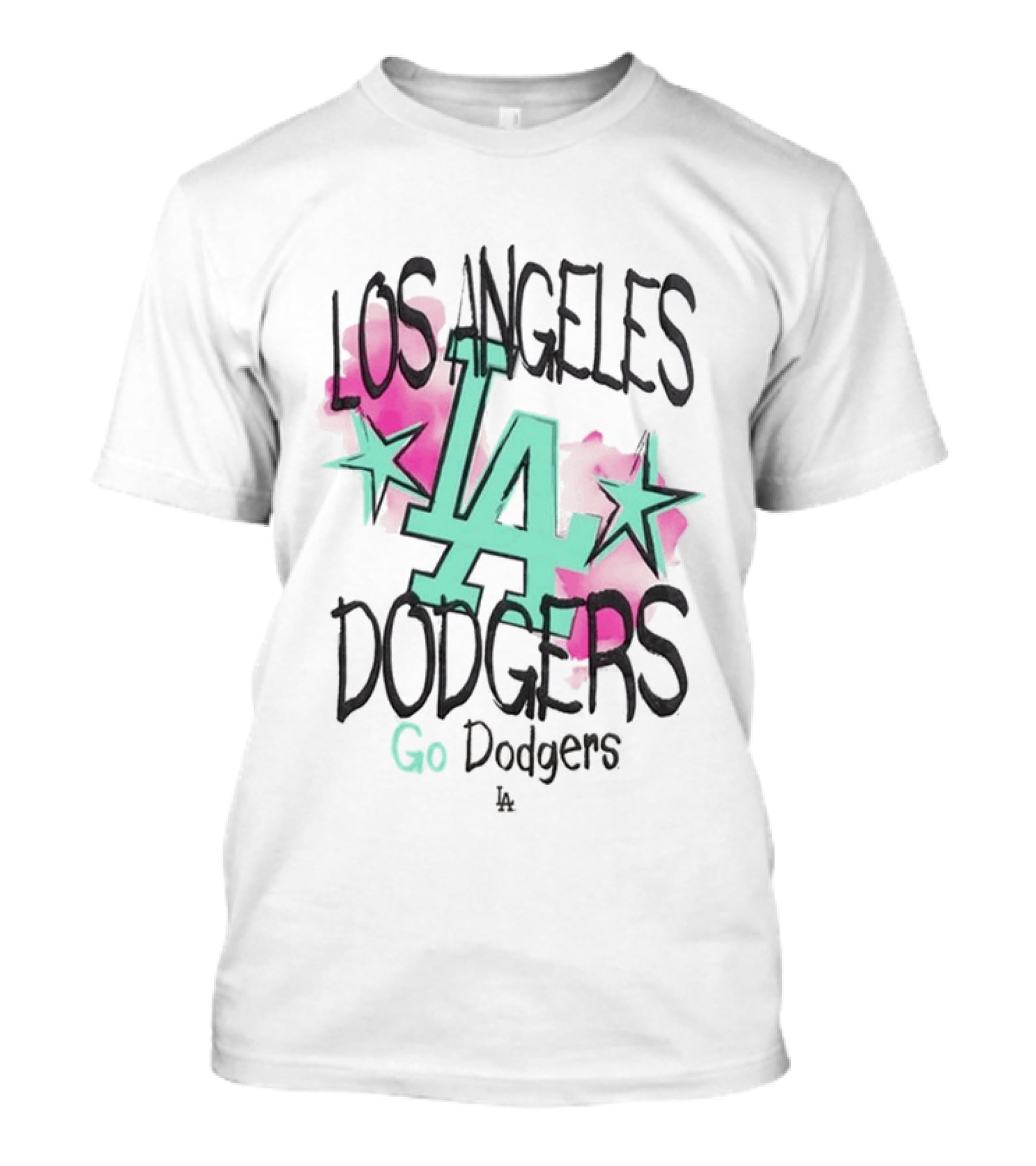 Los Angeles Dodgers LA Watercolor Stars Go Dodgers T-Shirt