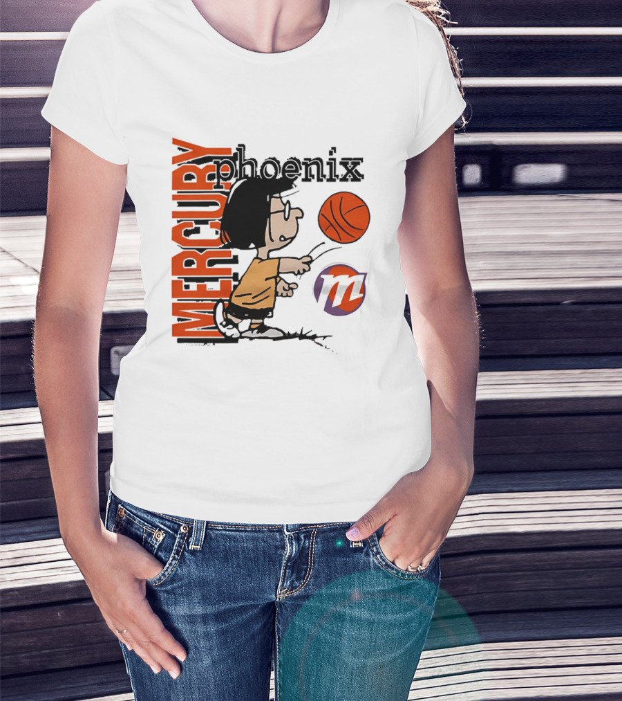 Phoenix Mercury WNBA Peanuts Marcie Basketball Collaboration T-Shirt