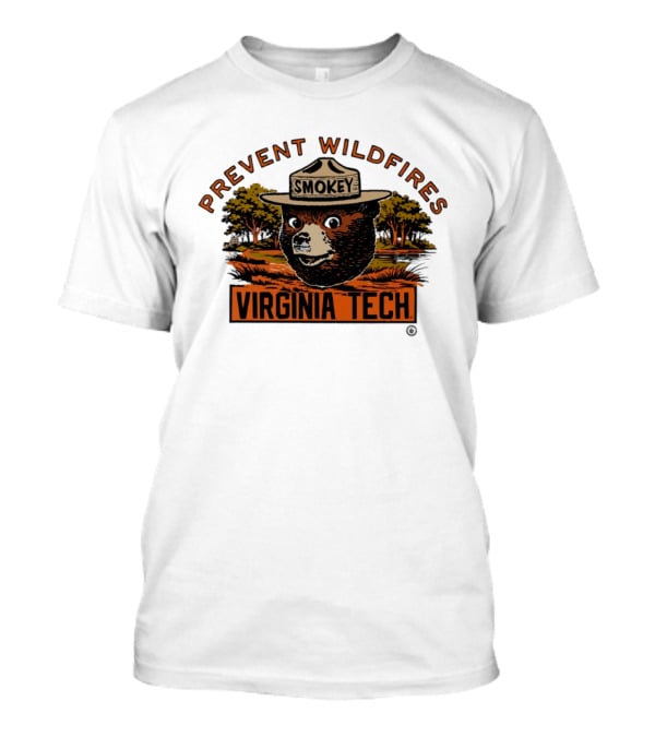 Smokey Bear Virginia Tech Prevent Wildfires Collaboration T-Shirt