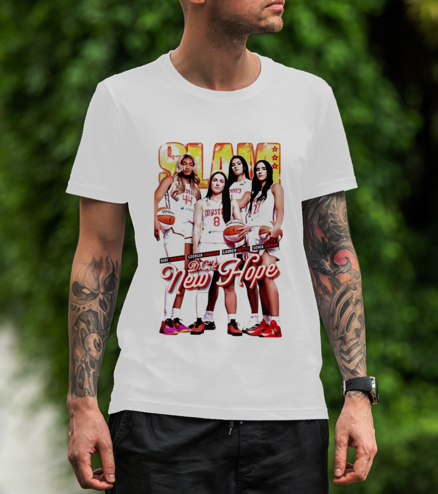 Washington Mystics SLAM Nikki B Georgia Amoore Lauren Betts Sonia C D.C.'s New Hope T-Shirt