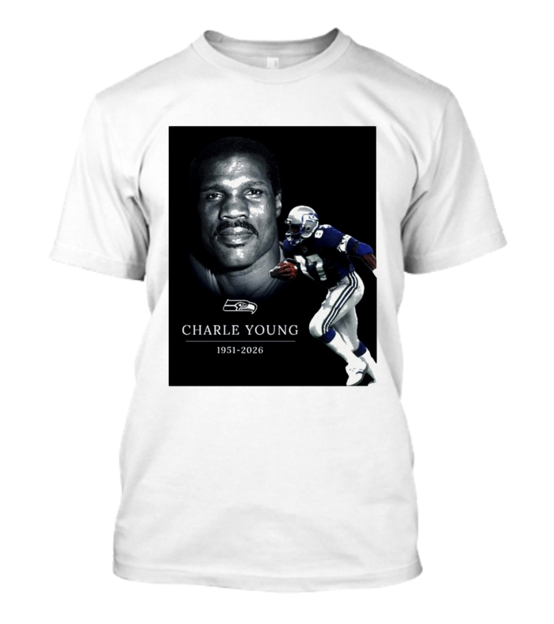 Seattle Seahawks Charle Young 1951 2026 Remembrance T-Shirt