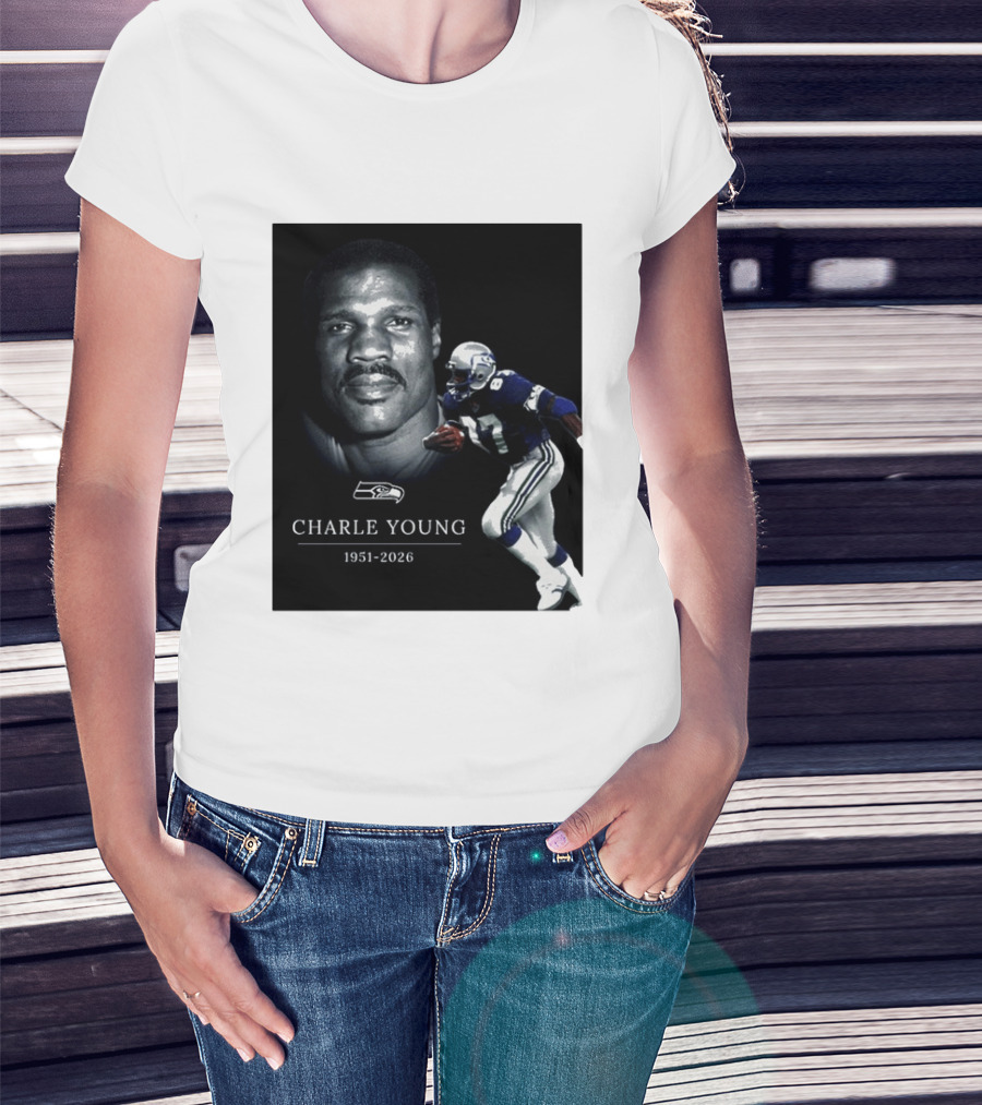 Seattle Seahawks Charle Young 1951 2026 Remembrance T-Shirt