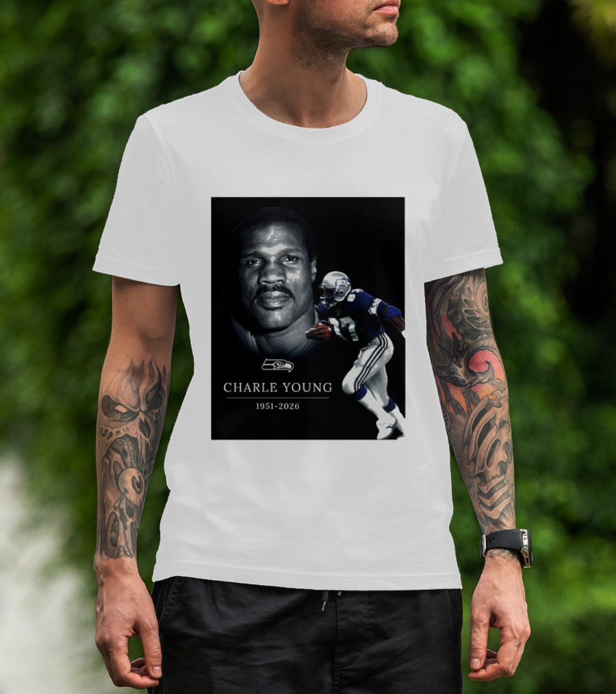 Seattle Seahawks Charle Young 1951 2026 Remembrance T-Shirt