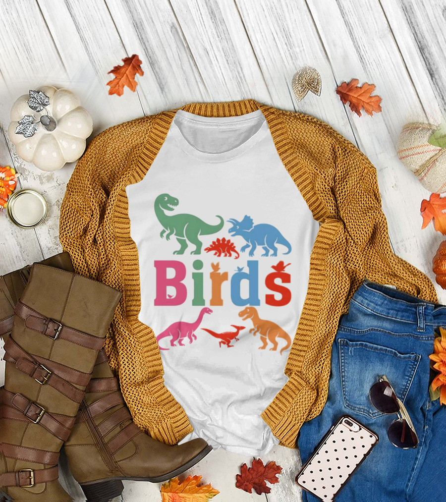 Birds Dinosaurs Colorful Dinosaur T-Shirt