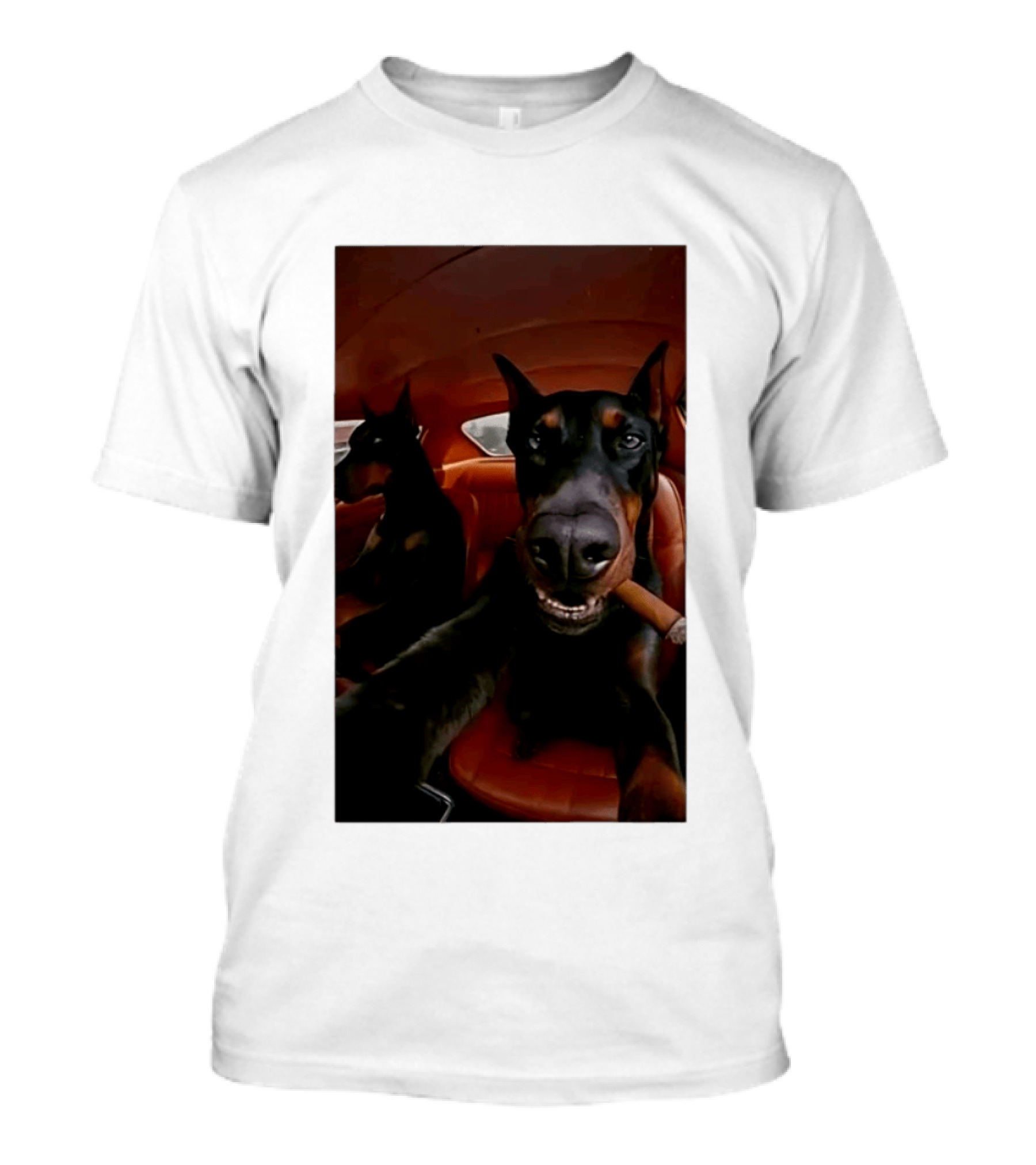 Doberman Smoking Cigar In Car Selfie T-Shirt