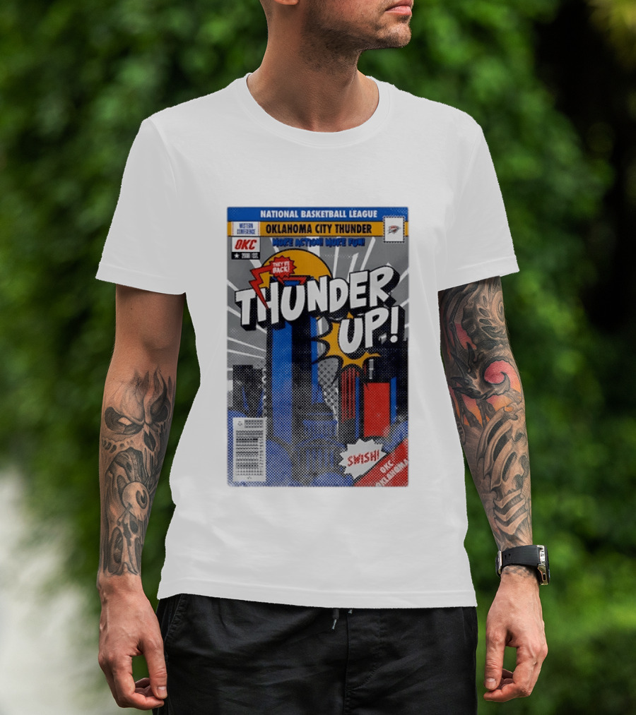National Basketball League Oklahoma City Thunder Up Comic Action More Fun Swish T-Shirt