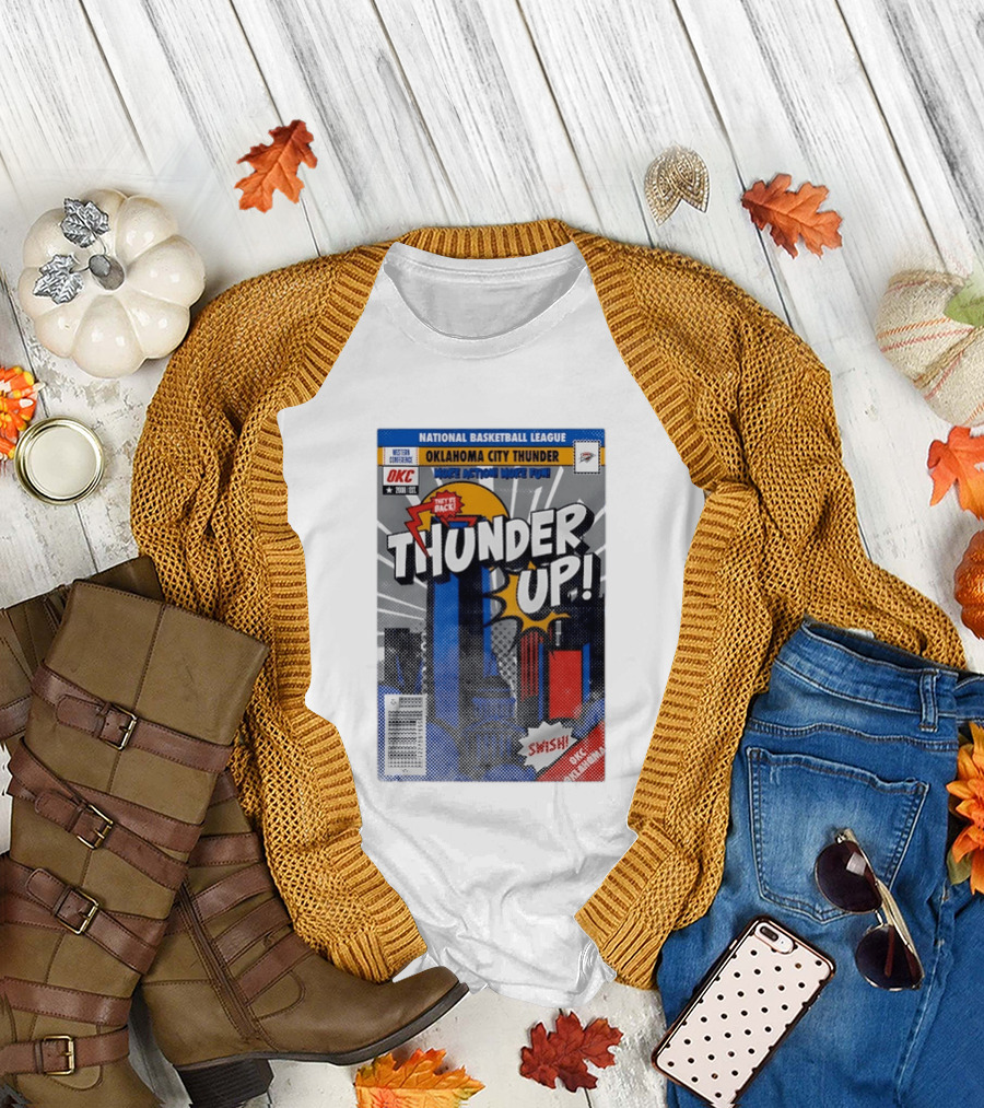 National Basketball League Oklahoma City Thunder Up Comic Action More Fun Swish T-Shirt