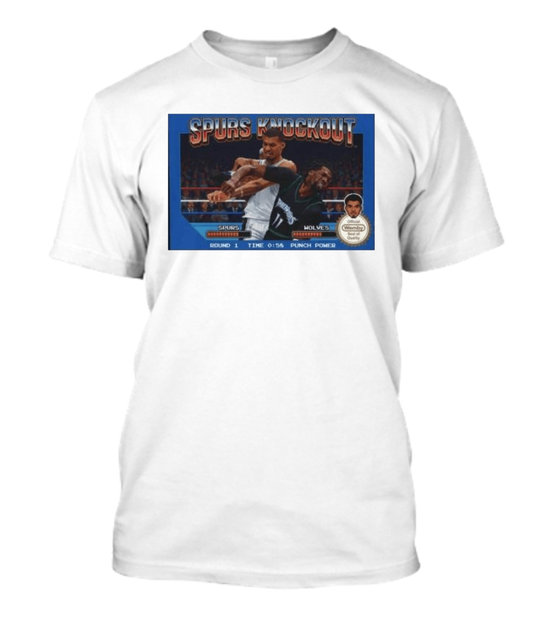 Original Spurs Knockout Official Wemby Spurs Vs Wolves Round 1 Time Punch Power T-Shirt