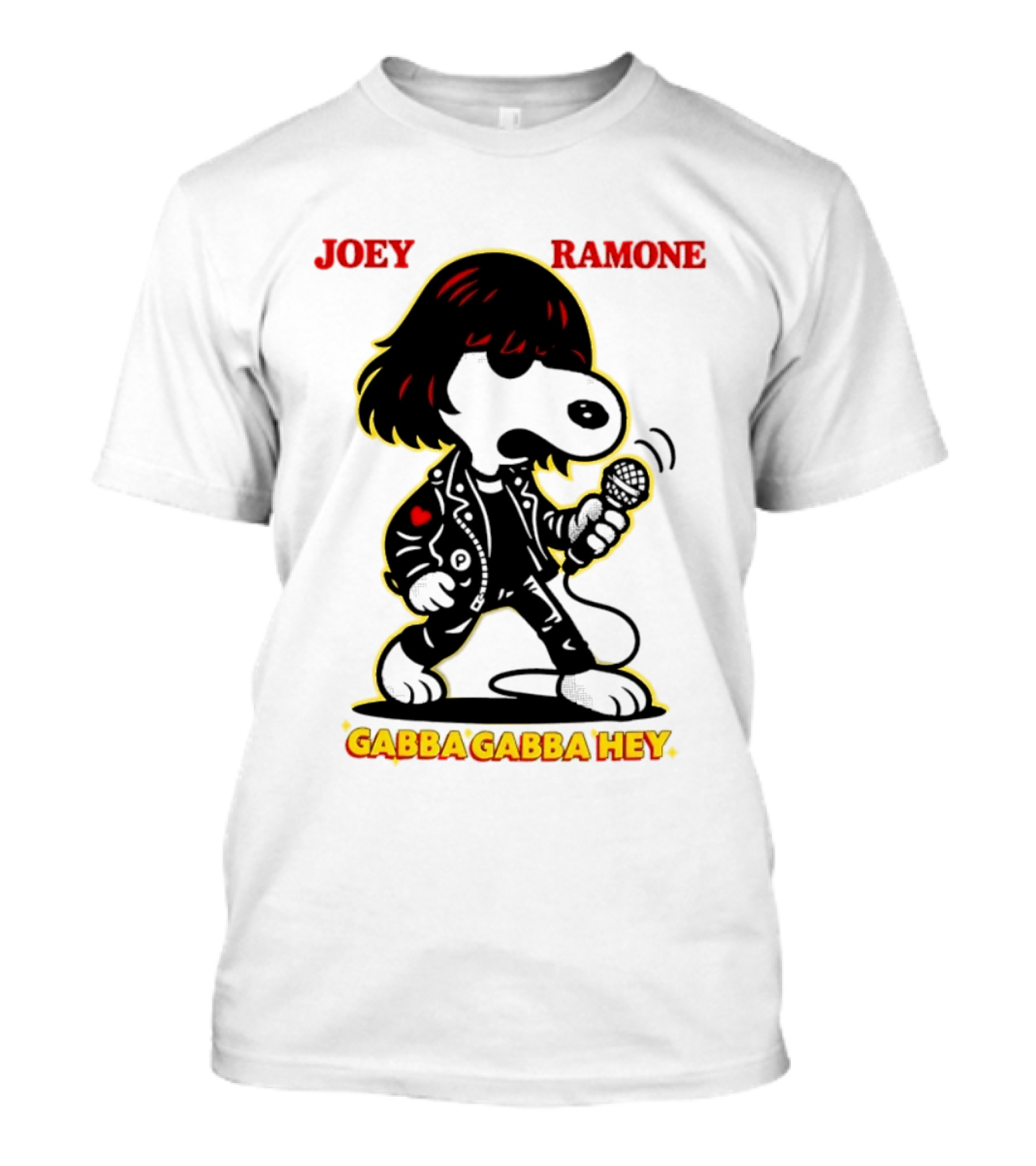 Snoopy Joey Ramone Gabba Gabba Hey Peanuts Crossover Iconic Collaboration T-Shirt