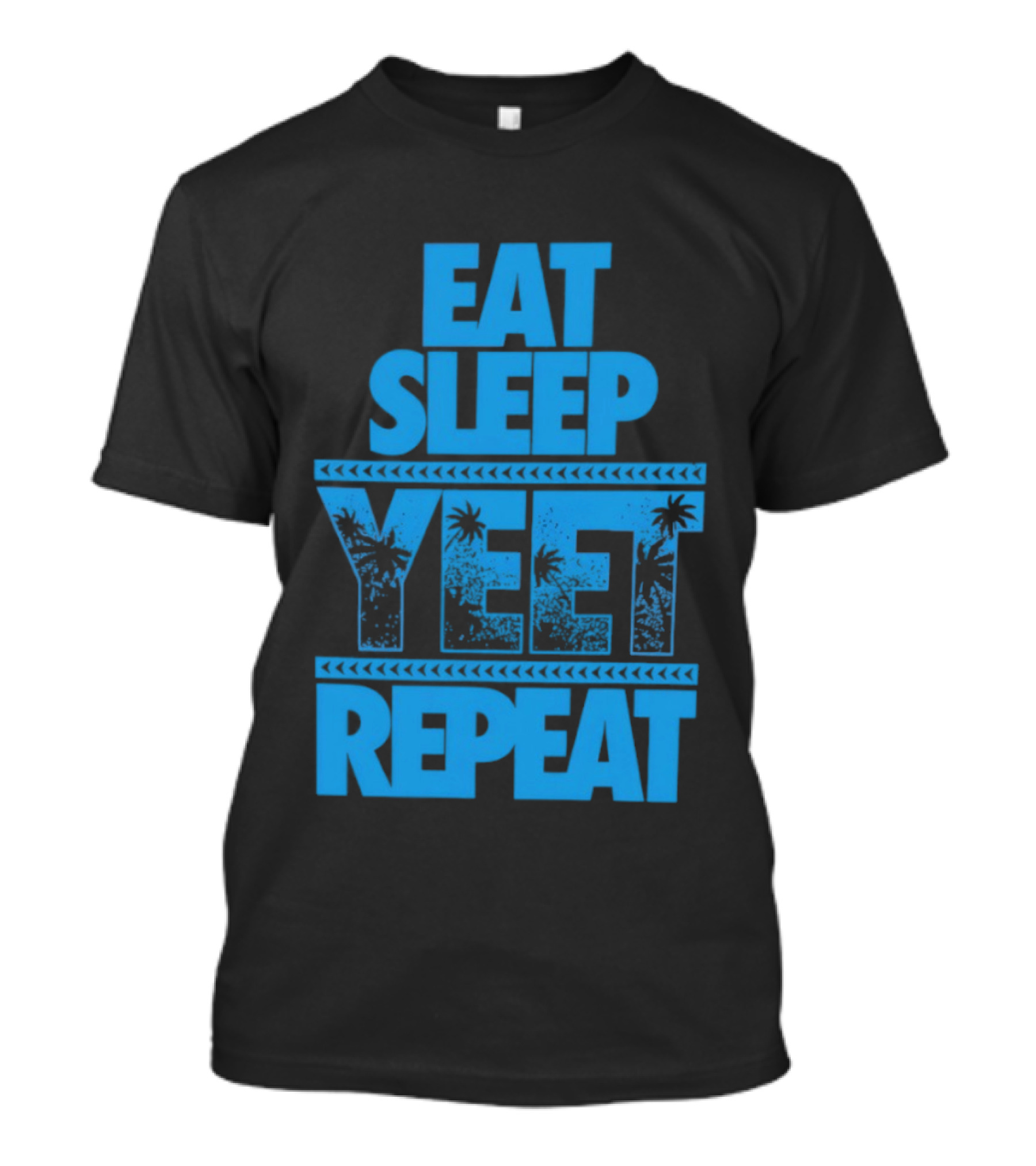 Eat Sleep Yeet Repeat WWE Jey Uso Blue Tropical T-Shirt