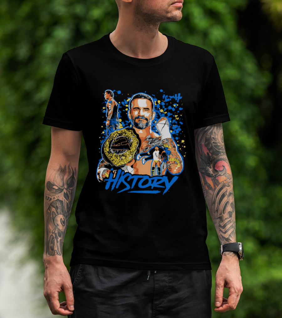 CM Punk Wrestling Champion History T-Shirt