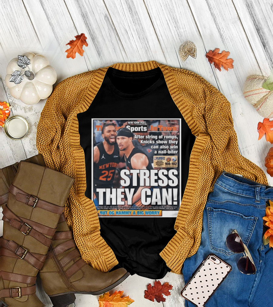 New York Post Sports Knicks Win Nail Biter Stress They Can Playoffs Victory T-Shirt