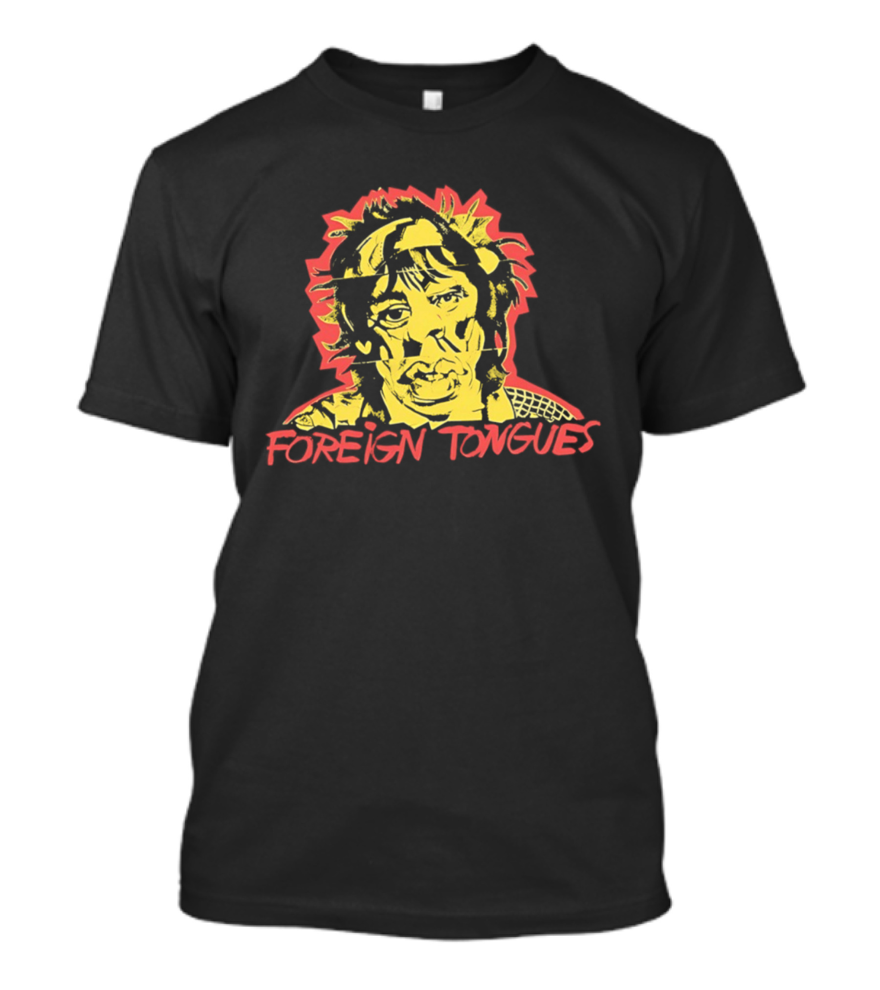 Foreign Tongues Neon Pop Art Vintage Retro 80s Distorted Face T-Shirt