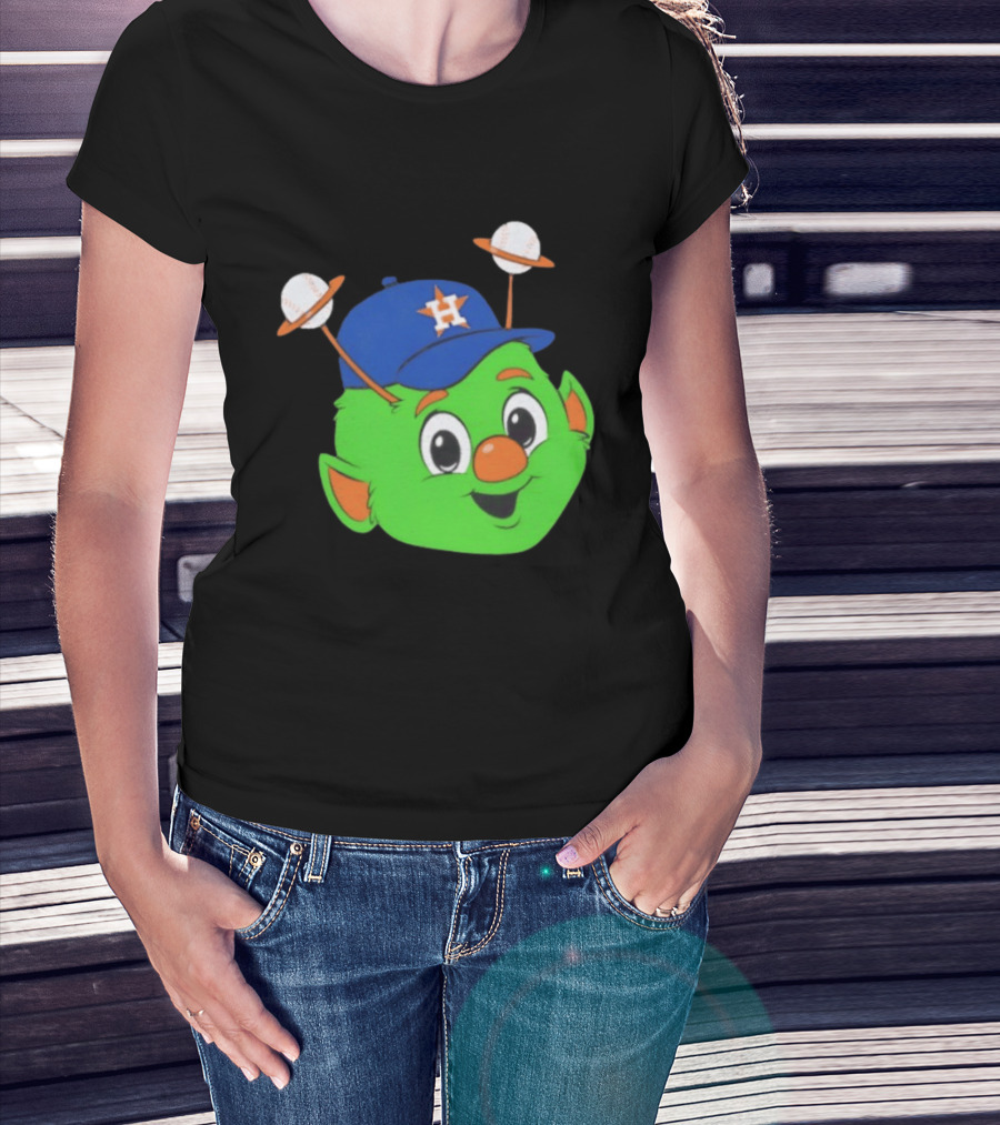 Houston Astros Orbit Character Face With Baseball Antennae T-Shirt