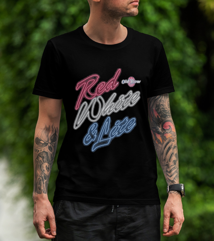 Red White & Lite Old Row Neon T-Shirt