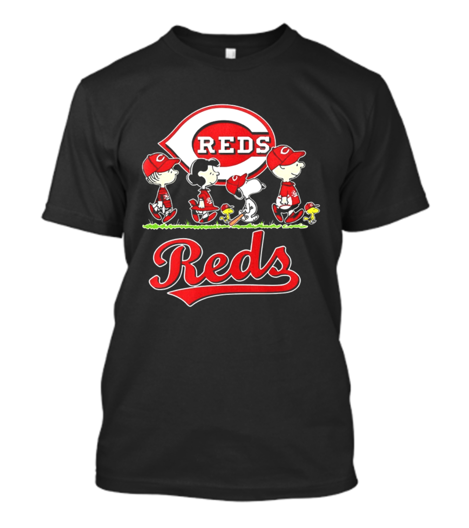 Snoopy Charlie Brown Linus Lucy Cincinnati Reds Baseball T-Shirt