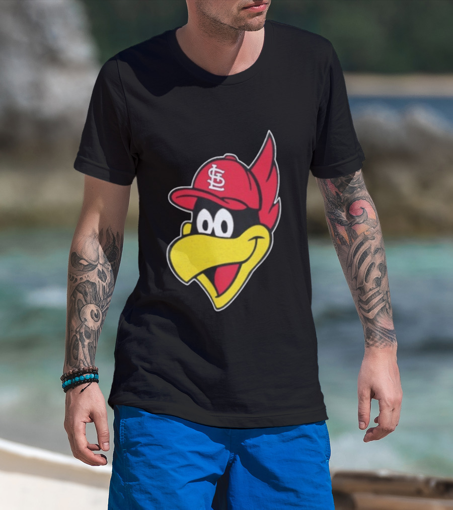 St. Louis Cardinals Fredbird Mascot Facecap Baseball T-Shirt