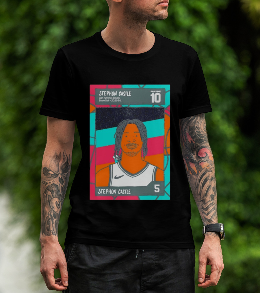Stephon Castle Pristine 10 San Antonio Spurs Base Set Edition 2026 T-Shirt