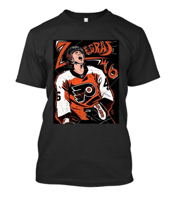 Zegras 46 Philadelphia Flyers Hockey Bauer Sports T-Shirt